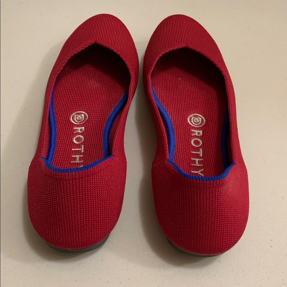 Rothy’s Round Toe Ballet Flats Red Women’s Size 7.5 Christmas Valentine’s Day - Picture 3 of 14